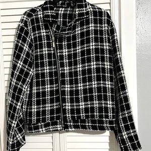 Twill zip up jacket- SHEIN